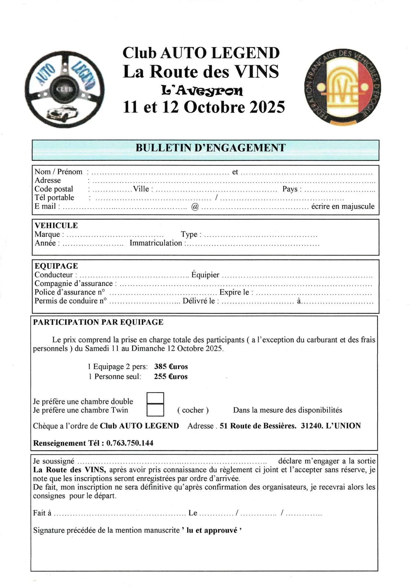 Bulletin route vins
